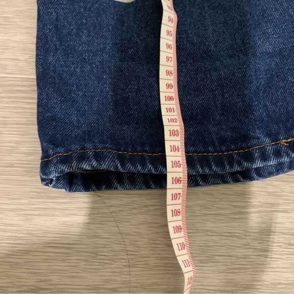 COPY - Shein Denim straight-leg jeans dark blue retro patterns - Picture 5 of 7